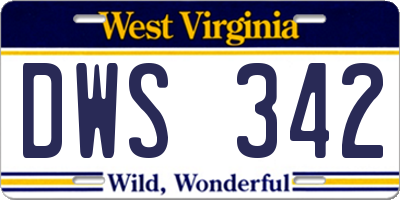 WV license plate DWS342