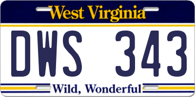 WV license plate DWS343