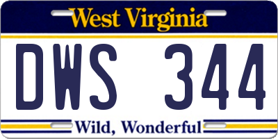 WV license plate DWS344