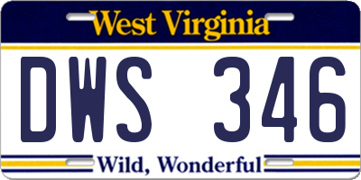 WV license plate DWS346