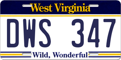 WV license plate DWS347