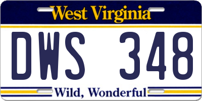 WV license plate DWS348