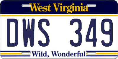 WV license plate DWS349
