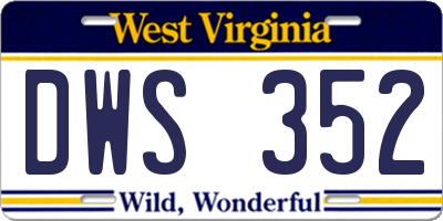 WV license plate DWS352