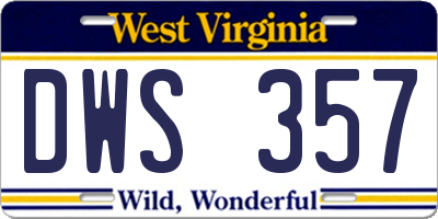 WV license plate DWS357