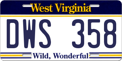 WV license plate DWS358