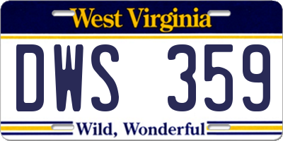 WV license plate DWS359