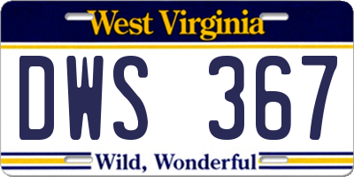 WV license plate DWS367