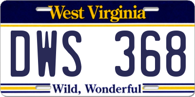 WV license plate DWS368