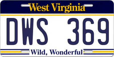 WV license plate DWS369