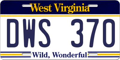 WV license plate DWS370