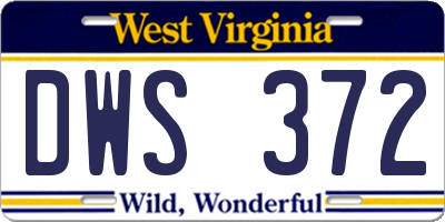WV license plate DWS372