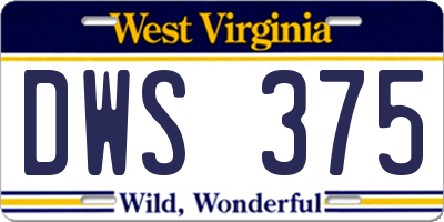 WV license plate DWS375