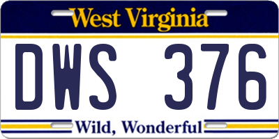 WV license plate DWS376