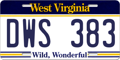 WV license plate DWS383