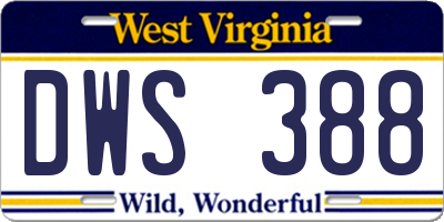 WV license plate DWS388