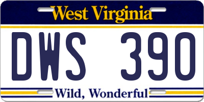 WV license plate DWS390
