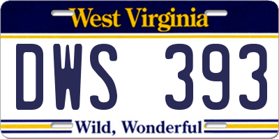 WV license plate DWS393