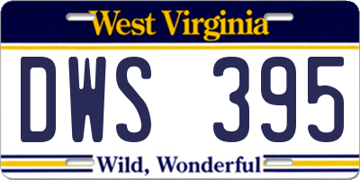 WV license plate DWS395