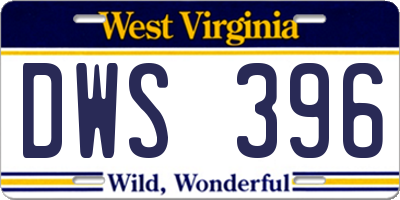 WV license plate DWS396