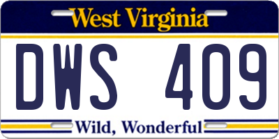 WV license plate DWS409