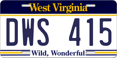 WV license plate DWS415