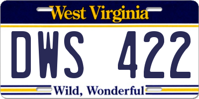 WV license plate DWS422