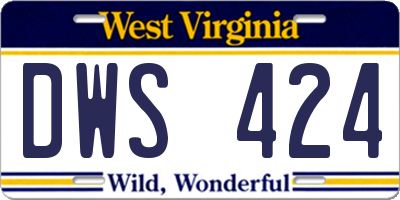 WV license plate DWS424