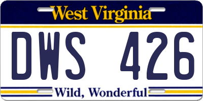 WV license plate DWS426