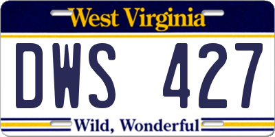 WV license plate DWS427