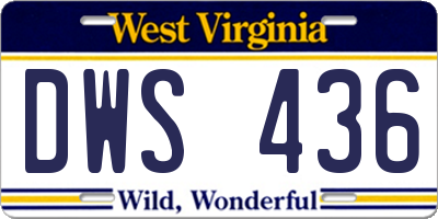 WV license plate DWS436