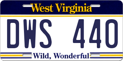 WV license plate DWS440