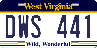 WV license plate DWS441