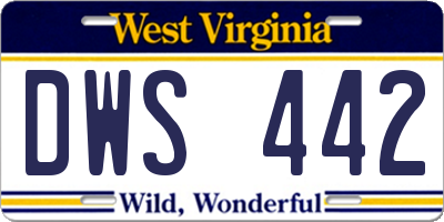 WV license plate DWS442