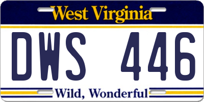WV license plate DWS446