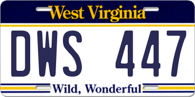 WV license plate DWS447