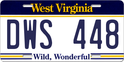 WV license plate DWS448