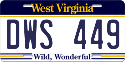 WV license plate DWS449