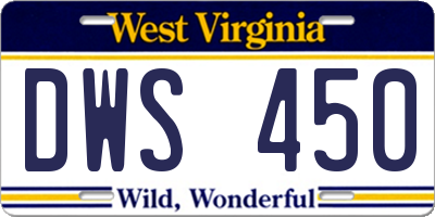 WV license plate DWS450
