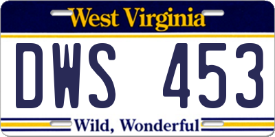 WV license plate DWS453