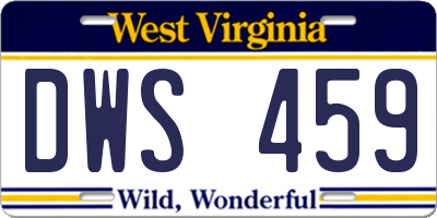 WV license plate DWS459