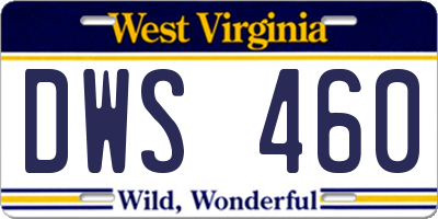 WV license plate DWS460