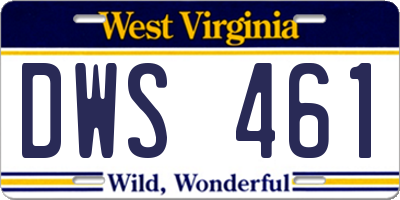 WV license plate DWS461