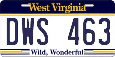 WV license plate DWS463