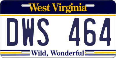 WV license plate DWS464