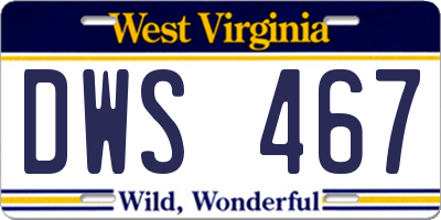 WV license plate DWS467