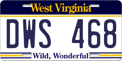 WV license plate DWS468