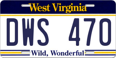 WV license plate DWS470