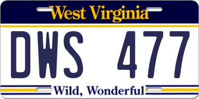 WV license plate DWS477