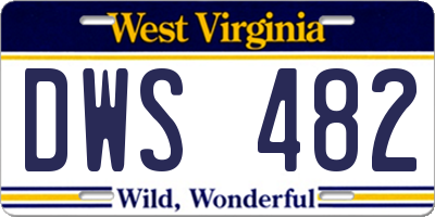 WV license plate DWS482